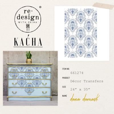 Prima Marketing Re-Design Transferpapier - Kacha Dana Damask
